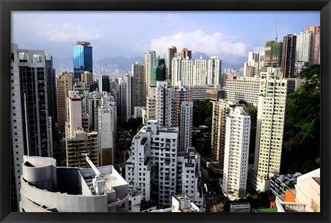 Framed Apartment Buildings of Causeway Bay District, Hong Kong, China Print