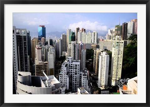 Framed Apartment Buildings of Causeway Bay District, Hong Kong, China Print