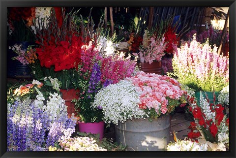 Framed Bunch of Flowers at the Market, Madagascar Print