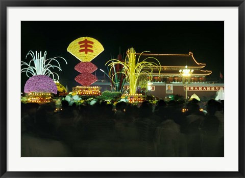 Framed Decoration Symbolizing Harvest in Tian An Men Square, Beijing, China Print