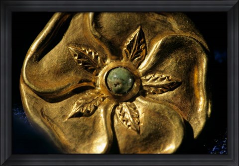 Framed Gold Artifact from Tillya Tepe, Elements of  Greek, Indian, Asian culture Print