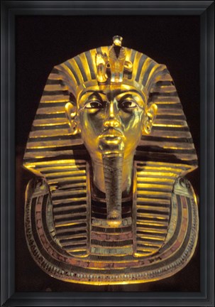 Framed Gold Death Mask, Cairo, Egypt Print