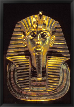 Framed Gold Death Mask, Cairo, Egypt Print