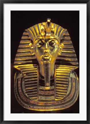 Framed Gold Death Mask, Cairo, Egypt Print