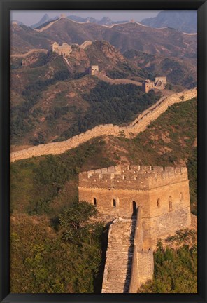 Framed Great Wall at Sunset, Jinshanling, China Print