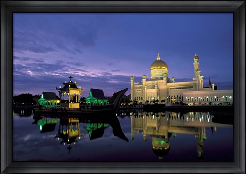 Framed Sultan Omar Ali Saifuddin Mosque, Brunei Print