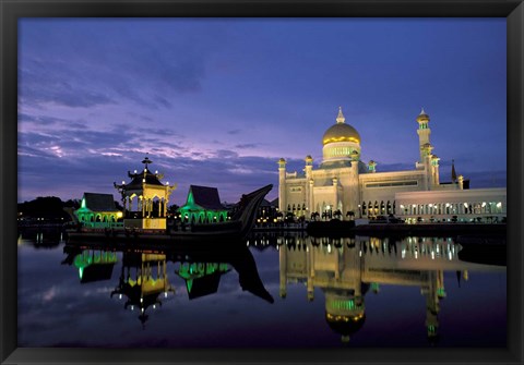 Framed Sultan Omar Ali Saifuddin Mosque, Brunei Print