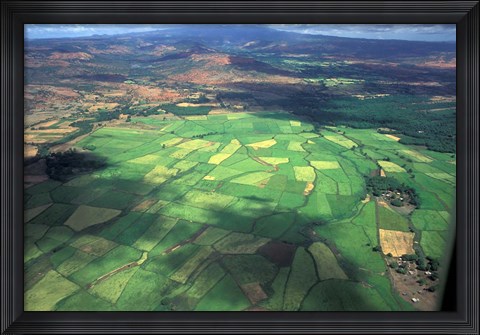 Framed Aerial View of Fields in Northern Madagascar Print