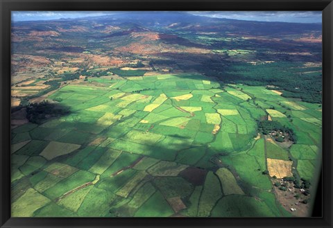 Framed Aerial View of Fields in Northern Madagascar Print