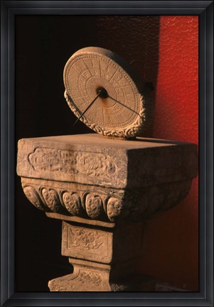 Framed Ancient Marble Sundial, Forbidden City, Beijing, China Print
