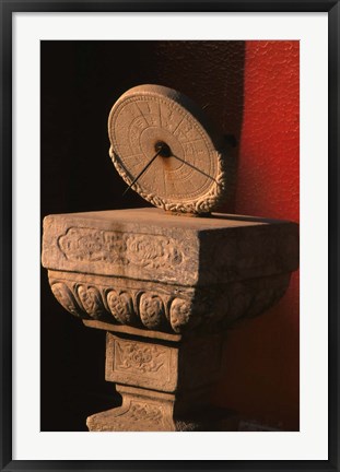 Framed Ancient Marble Sundial, Forbidden City, Beijing, China Print