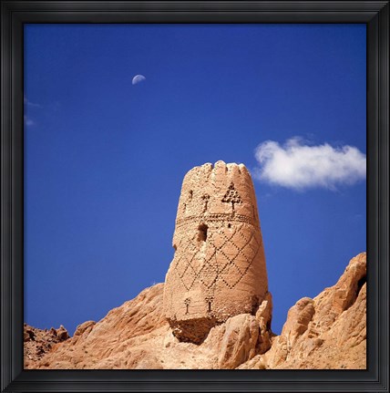 Framed Afghanistan, Bamian Valley, City of Noise watchtower Print