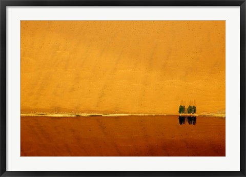 Framed Desert reflection. Badain Jaran Desert, Inner Mongolia, China. Print