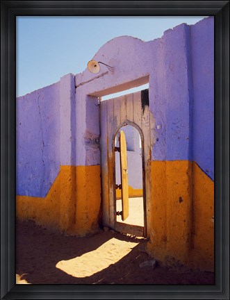 Framed Courtyard Entrance in Nubian Village Across the Nile from Luxor, Egypt Print
