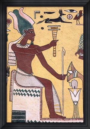 Framed History with Painting Artwork in Luxor, Egypt Print