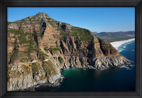 Framed Aerial view of Chapman&#39;s Peak Drive, Cape Town, South Africa Print
