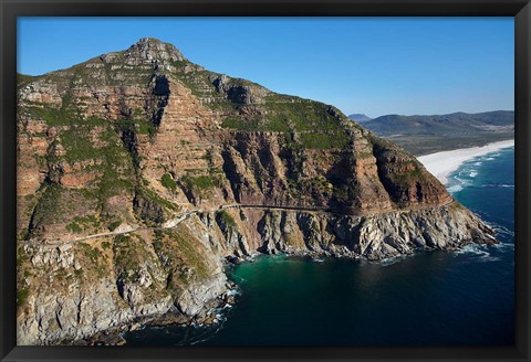 Framed Aerial view of Chapman&#39;s Peak Drive, Cape Town, South Africa Print