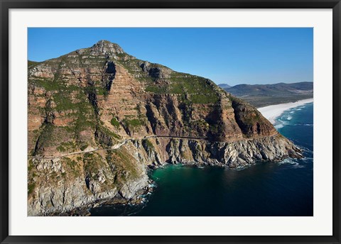 Framed Aerial view of Chapman&#39;s Peak Drive, Cape Town, South Africa Print