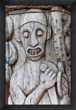 Framed Africa, Gabon, Libreville. Wood carving by Zepherin Lendogno. Print