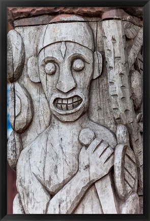 Framed Africa, Gabon, Libreville. Wood carving by Zepherin Lendogno. Print