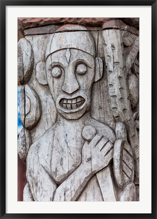 Framed Africa, Gabon, Libreville. Wood carving by Zepherin Lendogno. Print