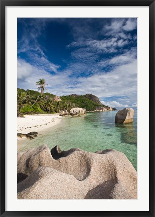 Framed Anse Source D&#39;Argent Beach, L&#39;Union Estate Plantation, La Digue Island, Seychelles Print