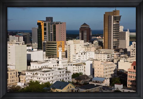 Framed City view from Fort Adelaide, Port Louis, Mauritius Print