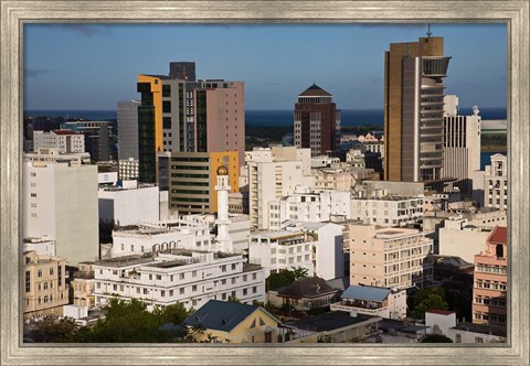 Framed City view from Fort Adelaide, Port Louis, Mauritius Print