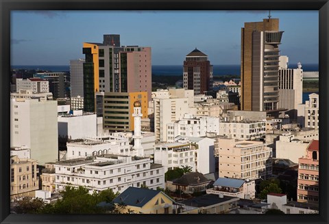 Framed City view from Fort Adelaide, Port Louis, Mauritius Print