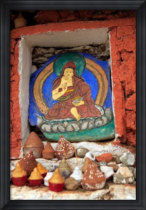 Framed Clay Stupas, Paro, Bhutan Print