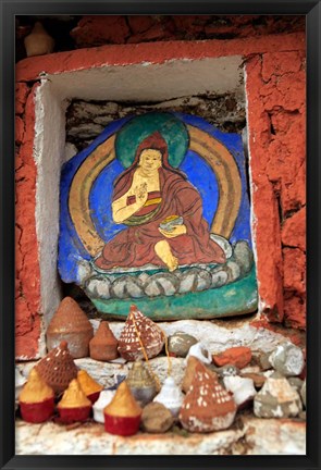 Framed Clay Stupas, Paro, Bhutan Print