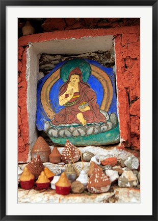 Framed Clay Stupas, Paro, Bhutan Print