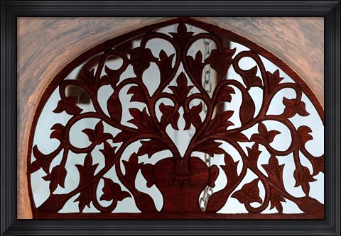 Framed Traditional carved door, Stone Town, Zanzibar, Tanzania Print