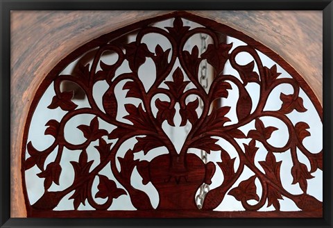 Framed Traditional carved door, Stone Town, Zanzibar, Tanzania Print