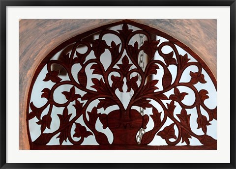 Framed Traditional carved door, Stone Town, Zanzibar, Tanzania Print