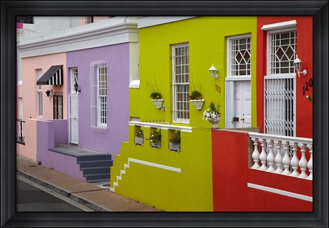 Framed Colorful houses, Bo-Kaap, Cape Town, South Africa Print