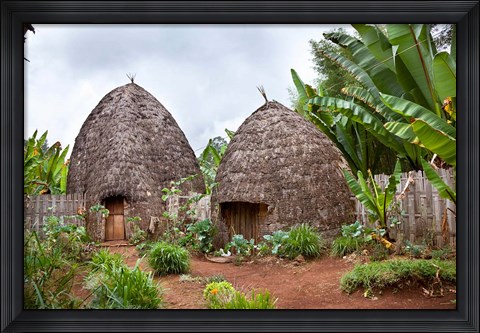Framed Dorze in the Guge Mountains, Ethiopia Print