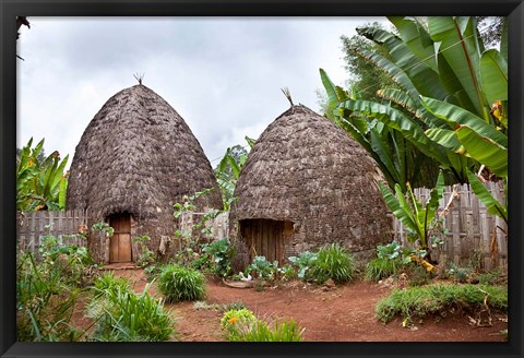 Framed Dorze in the Guge Mountains, Ethiopia Print