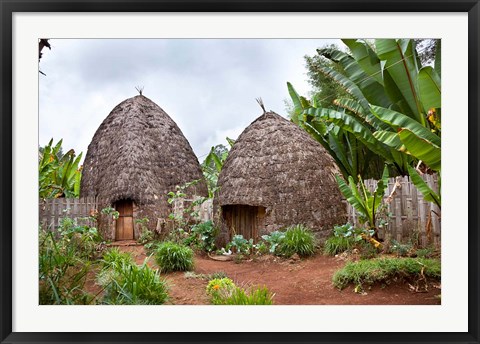 Framed Dorze in the Guge Mountains, Ethiopia Print