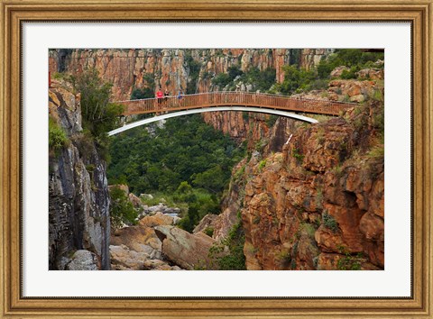 Framed Footbridge over Blyde River, Blyde River Canyon Reserve, South Africa Print