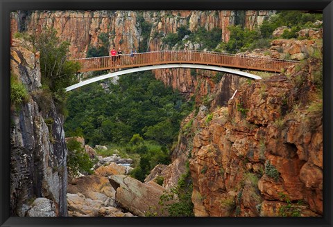 Framed Footbridge over Blyde River, Blyde River Canyon Reserve, South Africa Print