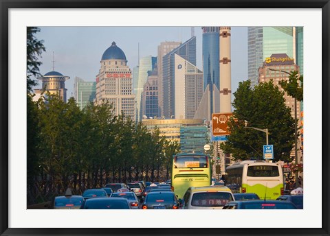 Framed Freeway during rush hour, Shanghai, China Print