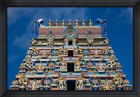 Framed Hindu Temple, Victoria, Mahe Island, Seychelles Print