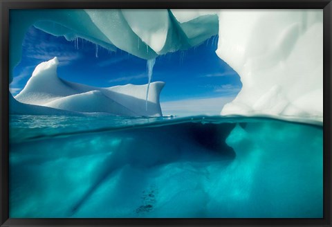 Framed Antarctica, Arched Iceberg floating near Enterprise Island. Print