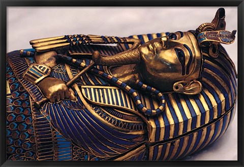 Framed Gold Coffinette, Tomb King Tutankhamun, Valley of the Kings, Egypt Print