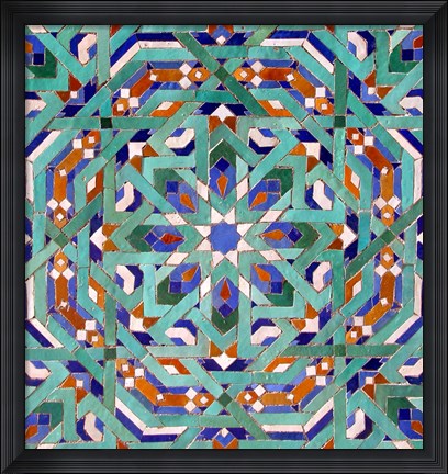 Framed Hassan II Mosque Mosaic, Casablanca Print