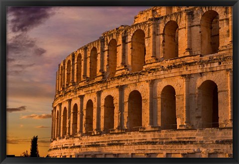 Framed Famous El Jem Roman Amphitheater, El Jem, Tunisia, Africa Print