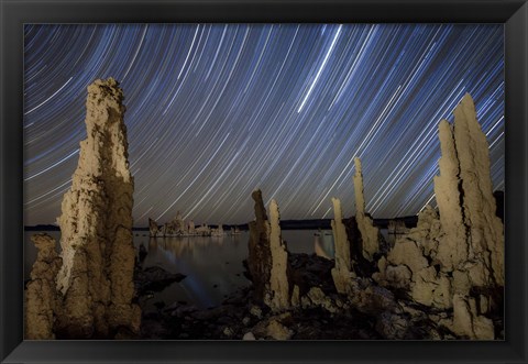 Framed Tufa formations at Mono Lake, California Print