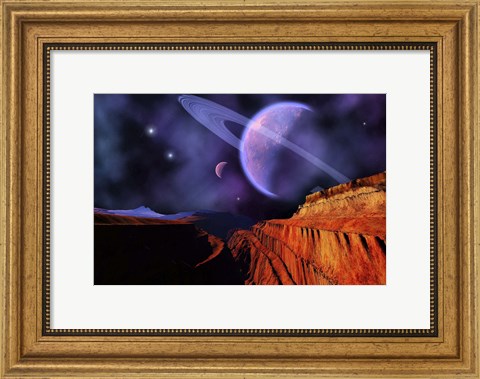 Framed Cosmic Landscape of Another Planet Print