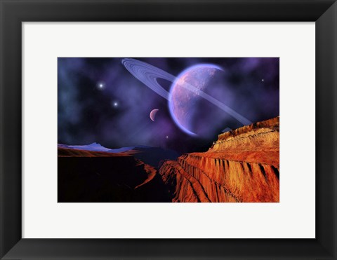 Framed Cosmic Landscape of Another Planet Print